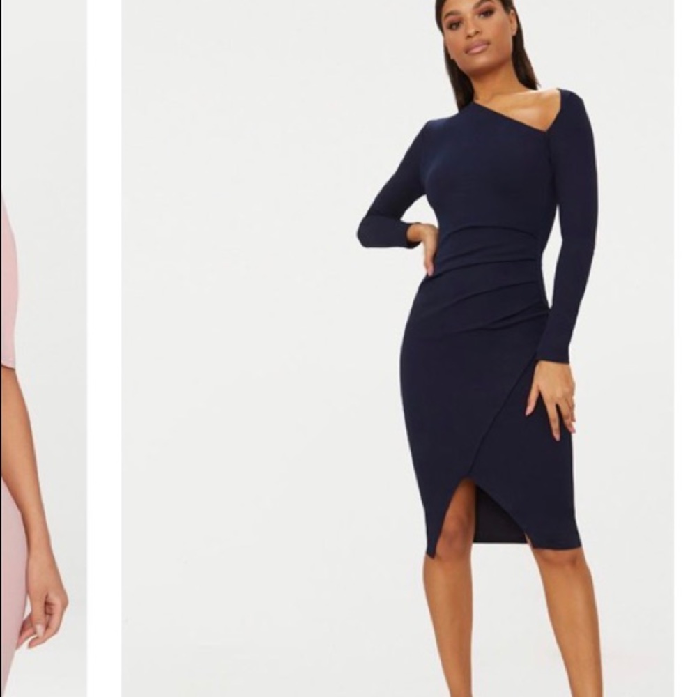 Navy Blue Asymmetrical Dress